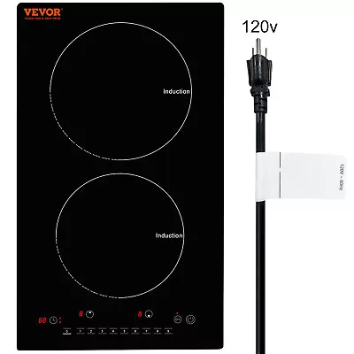 VEVOR 12  Electric Cooktop 2 Burner Built-in Induction Cooktop Touch 1800W • $106.69