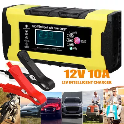 Automatic Car Battery Charger 12V 24V 10Amp Truck Boat Caravan Motorcycle Repair • $30.99