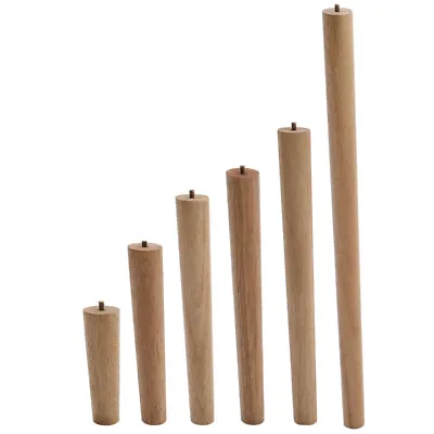 4x Beech/Oak Wood Furniture Legs Cabinet Chair Couch Table Bed Feet Replacement • £10.95