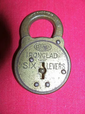 Antique Corbin Ironclad 6 Levers Padlock Lock Old Vintage Collector Collectible • $22.95