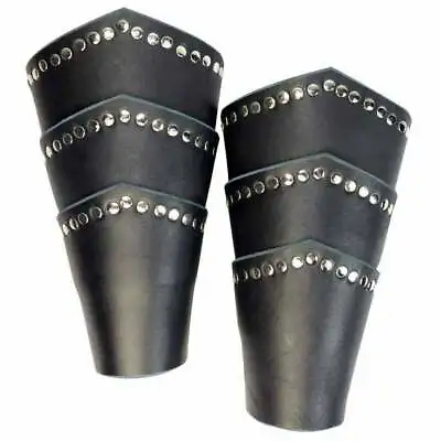 Leather Arm Bracers Studded Steampunk Medieval Arm Bracer BDSM Leder Arm Gaunlet • $79