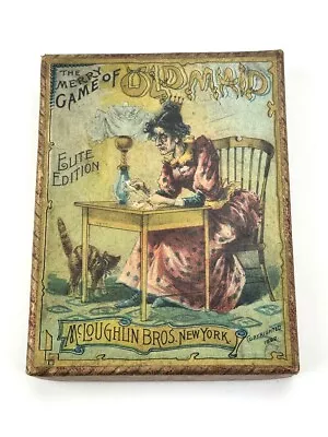 Antique 1892 McLoughlin Bros OLD MAID Elite Edition Card Game W/ Box • $129.99