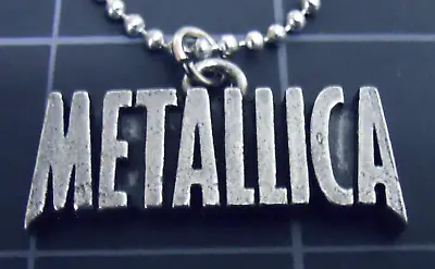 METALLICA Pendant Stainless Steel Ball Chain New Old Stock Rare LOGO Necklace • $119