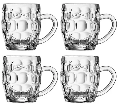 £9.99 • Buy Dimpled Beer Tankard Panelled Half Pint (10oz) Glass - Set Of 4