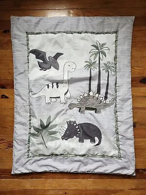 Dinosaur Crib Comforter Grey White Bedding The Peanutshell Nursery  • $11.21