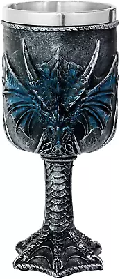 Medieval Blue Dragon Goblet Large - Dungeons And Dragons Goblets Chalices 14Oz S • $59.99