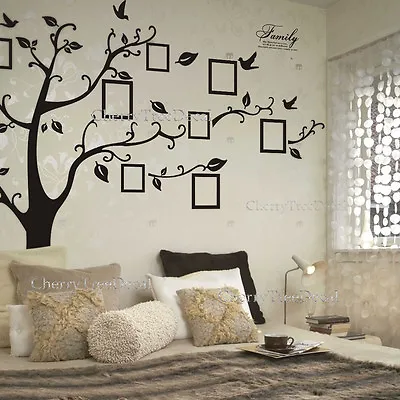 XX-Large Photo Frame Family Tree Birds Quotes Wall Stickers Home Decor Art Decal • £13.28