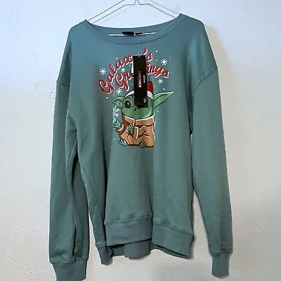 Star Wars Womens Sweater XXL  Christmas Baby Yoda Crewneck 2X NWT • $22