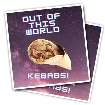 2x Vinyl Stickers Funny Kebab Wrap Takeaway Menu #63118 • £2.99