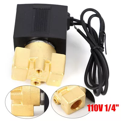 110/120V 1/4  Electric Solenoid Valve Water Oil Air Gas Welders Normally Closed • $21.85