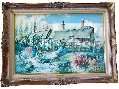  44”x 31.5” Large Signed Marty Bell Oil Painting Miss Hathaways Garden No Frame • $299