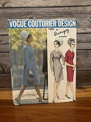 Vtg Uncut Vogue Couturier Design Pattern  1458 Rodriguez Of Madrid Dress Coat 10 • $31.99