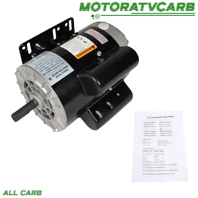 ALL-CARB Electric Motor 3HP 3450RPM Compressor Duty 56 Frame 1Phase 115-230Volts • $136.12