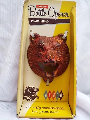 Cast Iron Head Of Bear Bottle Opener Rustic Bar Man Cave Wall Mounted New W/ Box • $10