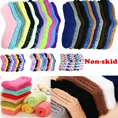 Lot 3-10 Pairs Mens Womens Soft Cozy Fuzzy With Non Skid Socks Home Warm Slipper • $6.99