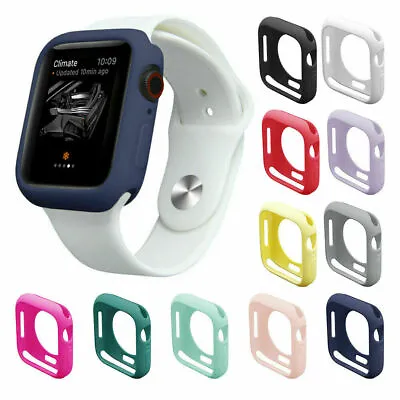 For Apple Watch Series 3 4 5 6 7 8 SE Silicone Bumper Case 38 40 41 42 44 45mm • £2.99