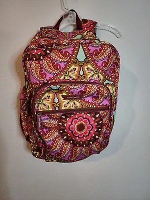 Vera Bradley Large Beautiful Fuschia Paisley/Floral Backpack EUC • $29.99