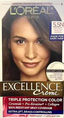 L'Oreal Paris Excellence Creme Hair Color 5.5N Medium Neutral Brown • $19.99