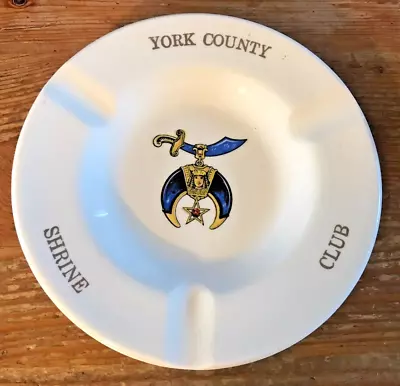 York County PA Shrine Club Ceramic Ashtray VTG 22K Sabina Line Masonic Shriner • $14.99