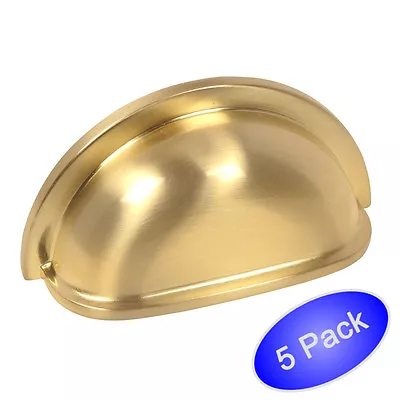 *5 Pack* Cosmas Cabinet Hardware Brushed Brass Bin Cup Handle Pulls #4310BB • $13.26
