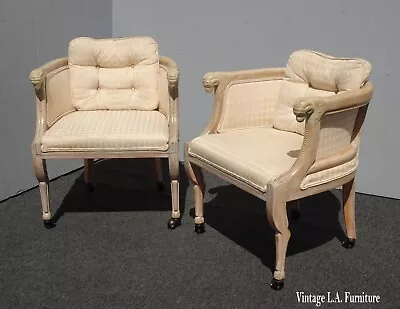 Pair Mid Century Rams Head Club Chairs On Castors With Rams Legs Hoof Feet • $3779.60