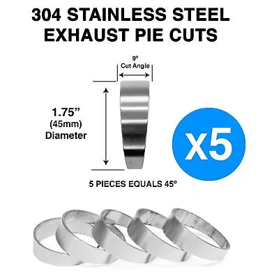 £20 • Buy 1.75  45mm Pie Cut 45 Degree 304 Stainless Steel Exhaust Elbow Bend