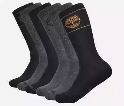 6-Pairs Timberland Men's Performance Cushioned Crew Length Socks Size 6-12 • $15.99