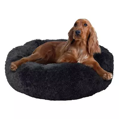 Fluffy Luxe Pet Bed Calming Donut Cuddler – Machine Washable Waterproof Bas... • $63.31
