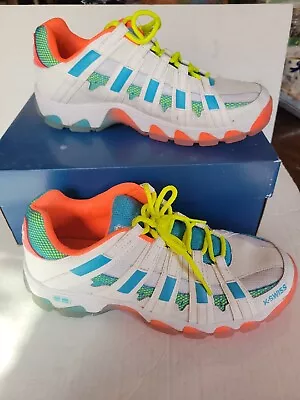 K- SWISS SHOES MULTICOLOR ACTIVE  SIZE 9.5 Worn Once Miami Dolphins Colors W Box • $39