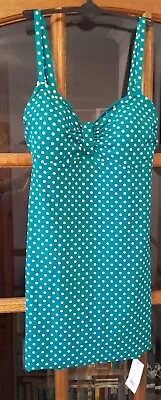 Polka Dot Dress Swimsuit Size 14. Green/blue. George • £12.99