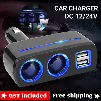 AU Car Charger Cigarette Lighter Double Power Adapter Socket Splitter Dual USB • $14.44