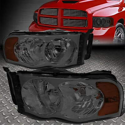 For 02-05 Dodge Ram 1500 2500 3500 Smoked Lens Amber Corner Headlight Lamps • $59.88