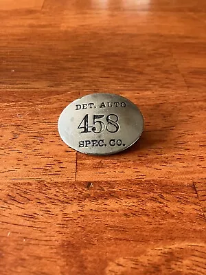 Vintage Detroit Auto Spec Company Employee Badge • $19.99