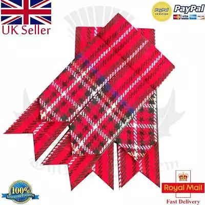 Scottish Kilt Hose Sock Flashes Various Tartan Garter Pointed Acrylic Wool Flash • £4.99