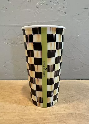 MacKenzie Childs Courtly Check Double-Wall Travel Mug Tumbler Coffee Cup No Lid • $14.99