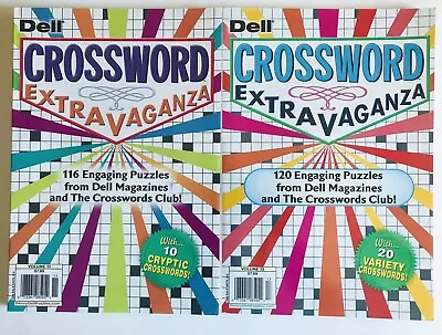 Lot Of 2 Crossword Extravaganza Puzzles Themed Dell Penny Press Adults Sunday • $15.99