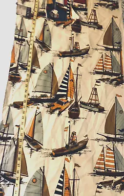 VTG 70`s Sailboats Regatta S.M. Hexter Co. # 35451 Fabric Sample   25  X 43  • £40.87