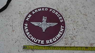 Parachute Airborne Regiment HM Armed Forces Military Cast Iron Wall Sign Plaque • £16
