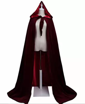 Velvet Cloak Wizard's Velvet Vampire Theater Cloak Hooded Cape • $39.89