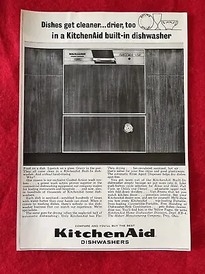 Vintage 1964 KitchenAid Dishwasher Print Ad Kitchen Aid Built In Dishwasher • $5.90