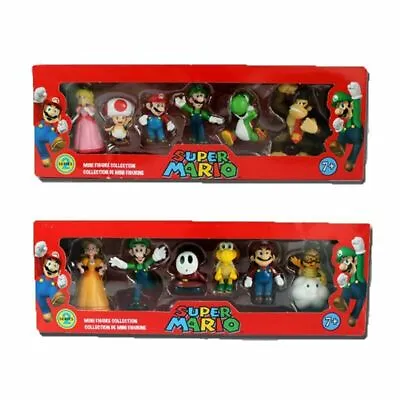 6/12PCS Super Mario Bros Luigi Mushroom Action Figure Doll Birthday Gift Toy New • £6