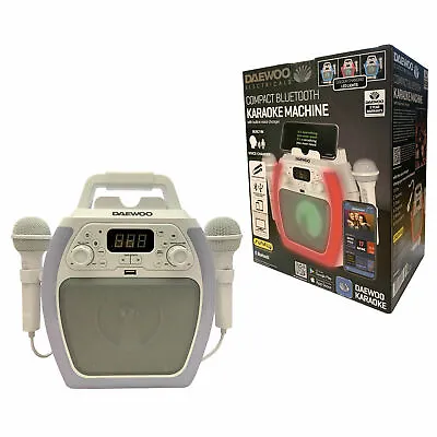 £54.63 • Buy Daewoo Compact Bluetooth Portable Karaoke Machine Voice Changer 2 Microphones