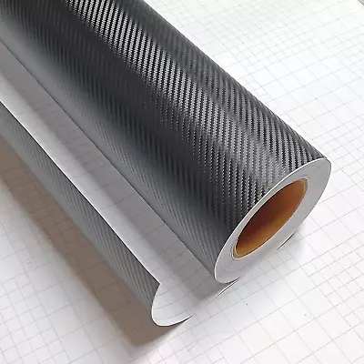 3D Carbon Fiber Film Twill Weave Vinyl Sheet Roll Wrap (12  X 60  Black) • $11.84