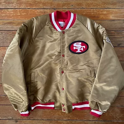 Vintage 1980s SF 49ers Chalk Line Satin Bomber Jacket Size XL Mint Condition • $125