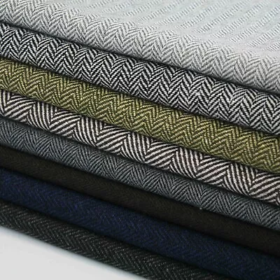 £1.50 • Buy Herringbone Tweed Wool Blend Upholstery Fabric Sofa Cushion Chairs 9 Colours