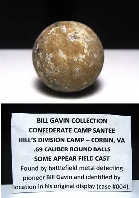 Camp Santee Corbin VA A.P. Hill Camp Civil War Relic Dug Bill Gavin Musket Ball • $29.99