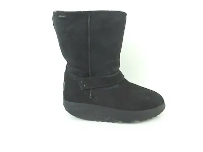 Skechers Shape Ups Black Suede Winter Faux Fur Lined Boots Women's US 9.5 [A70] • $27.99