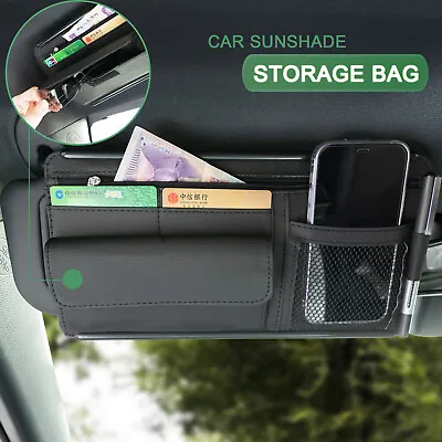 $19.99 • Buy Sun Visor CD Organiser Storage Wallet Sleeve Holder PU Leather Car Accessories