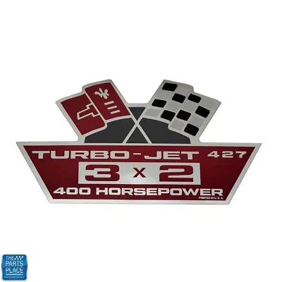 $17.99 • Buy 67-69 Corvette Turbo Jet 427 3x2 400 HP Air Cleaner Lid Decal 3904811 Correct