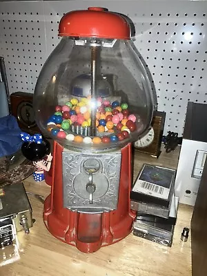 VTG Coin-Operated Gumball Machine 15”  MADE IN USA ￼ MAN CAVE GAME ROOM BAR • $50